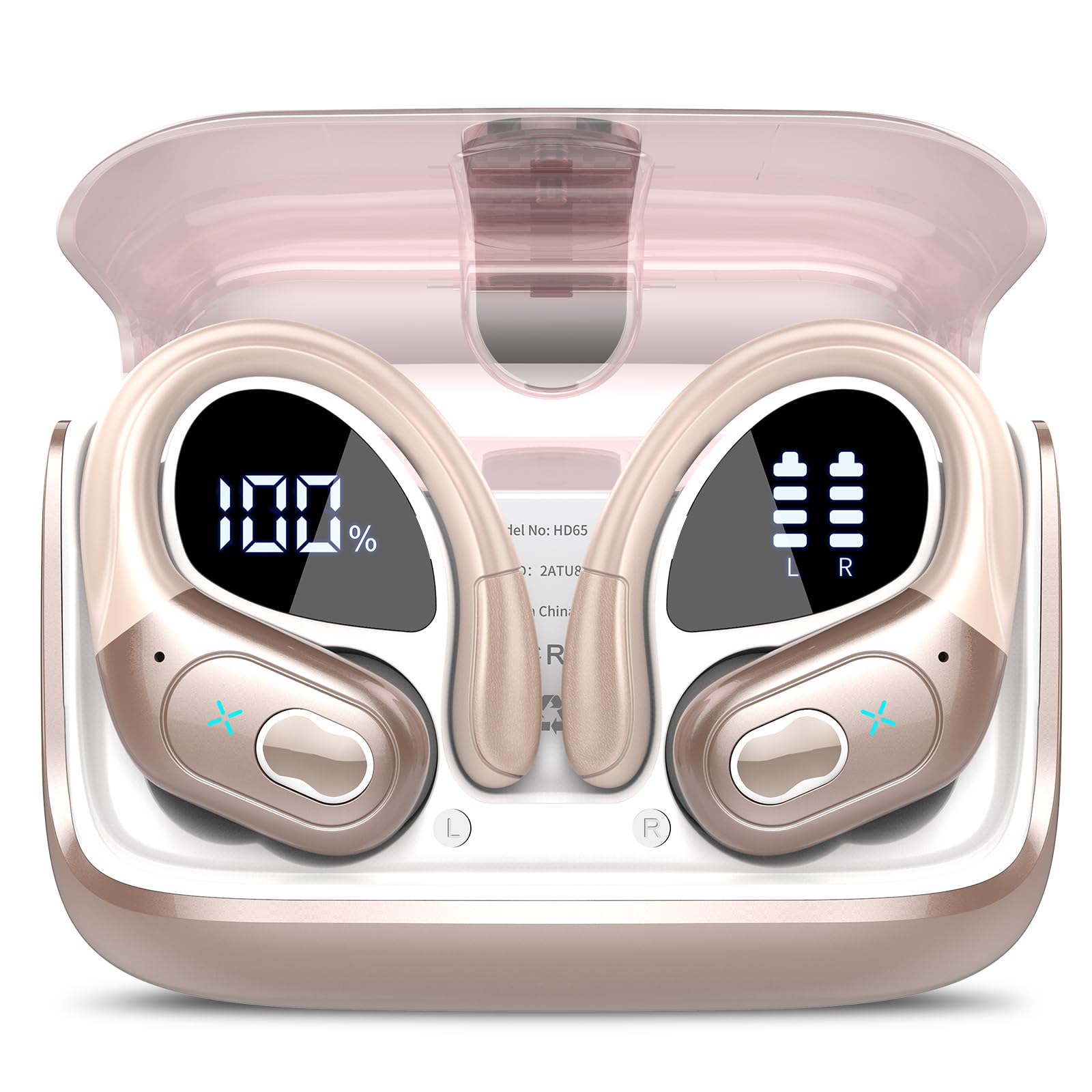 STECEi 3 in 1 AI Auriculares Traductor, Bluetooth 5.4 con ENC y App con para Viajes/Negocios/Aprendizaje/Reunirse Durazno