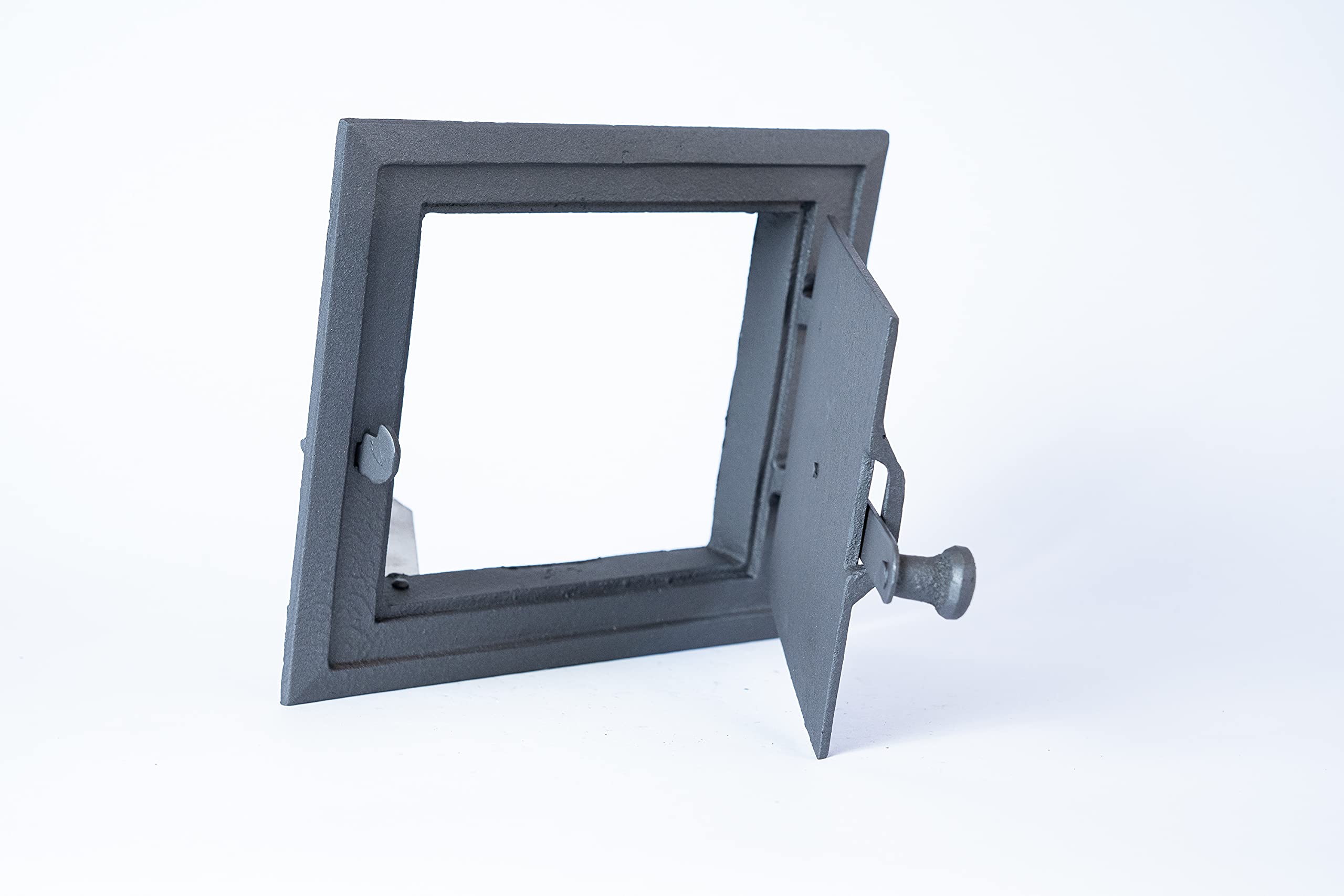 Euro Sezam - puerta de horno de hierro fundido de grafito - puerta de horno maciza y gruesa - puerta de horno de pizza - DZ057 - puerta simple con cerradura - 255x215 mm