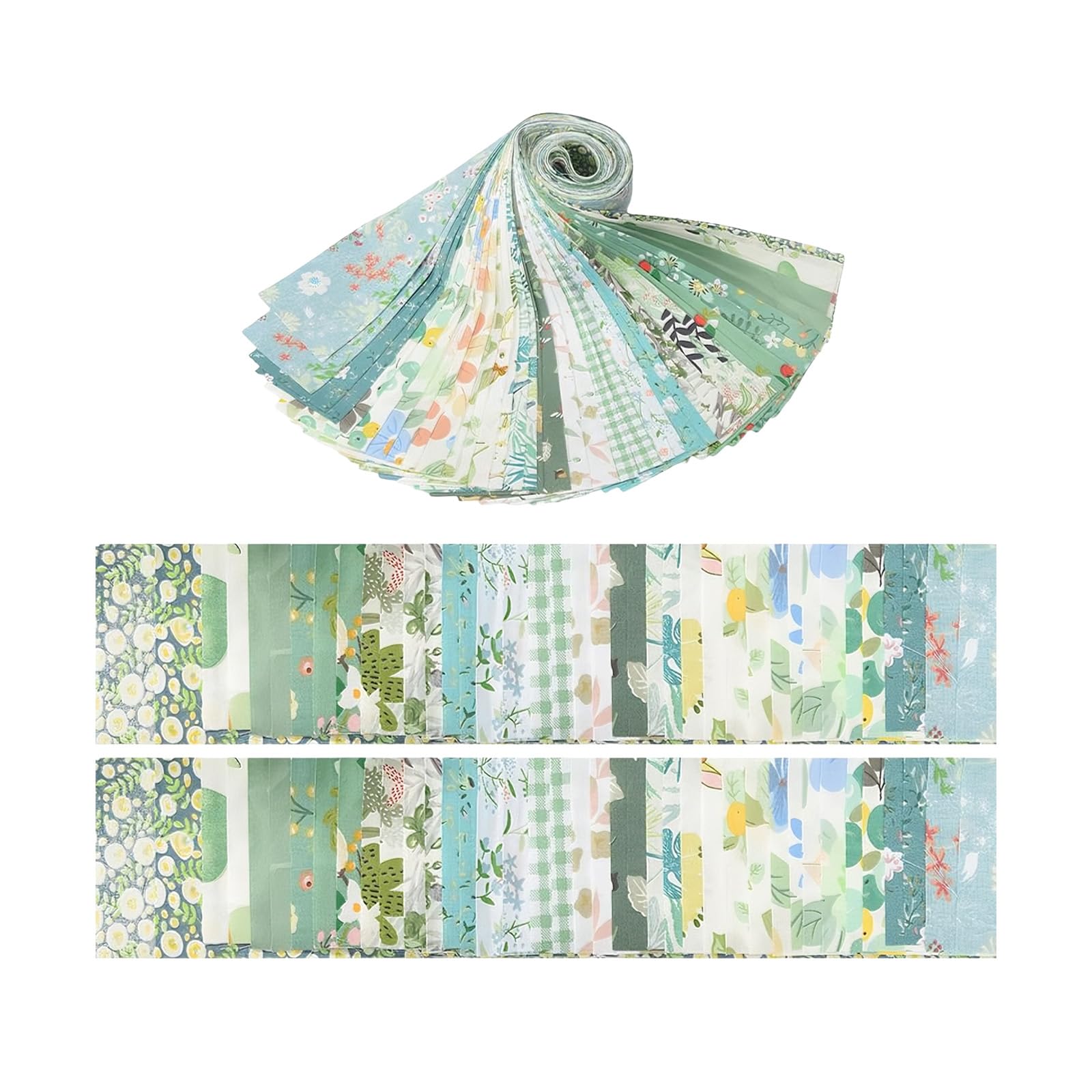 Tissu en coton floral en lot de 40 rouleaux premium pour couture créative