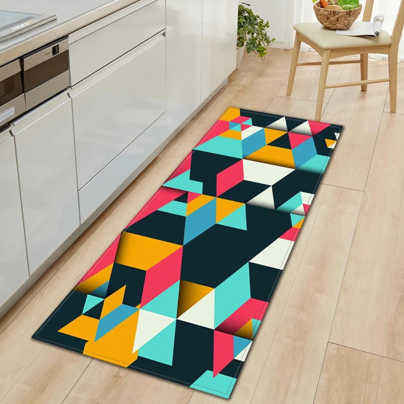 Alfombra para pies de 50x80cm con base antideslizante para cocina y dormitorio