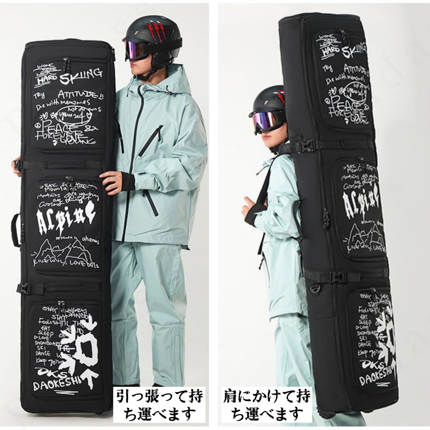 Amazon.co.jp: Dudassキャスター付きスキーバッグ スキーケース