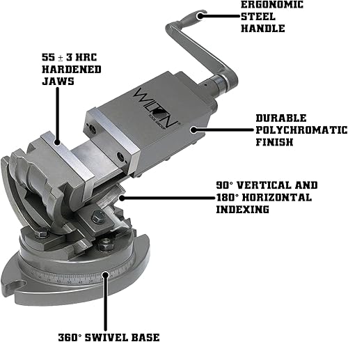 Miniatura 2 de Wilton Tornillo de fresado de 3 ejes, ancho de mandíbula de 3", profundidad de mandíbula de 1-516" (TLTSP-75)