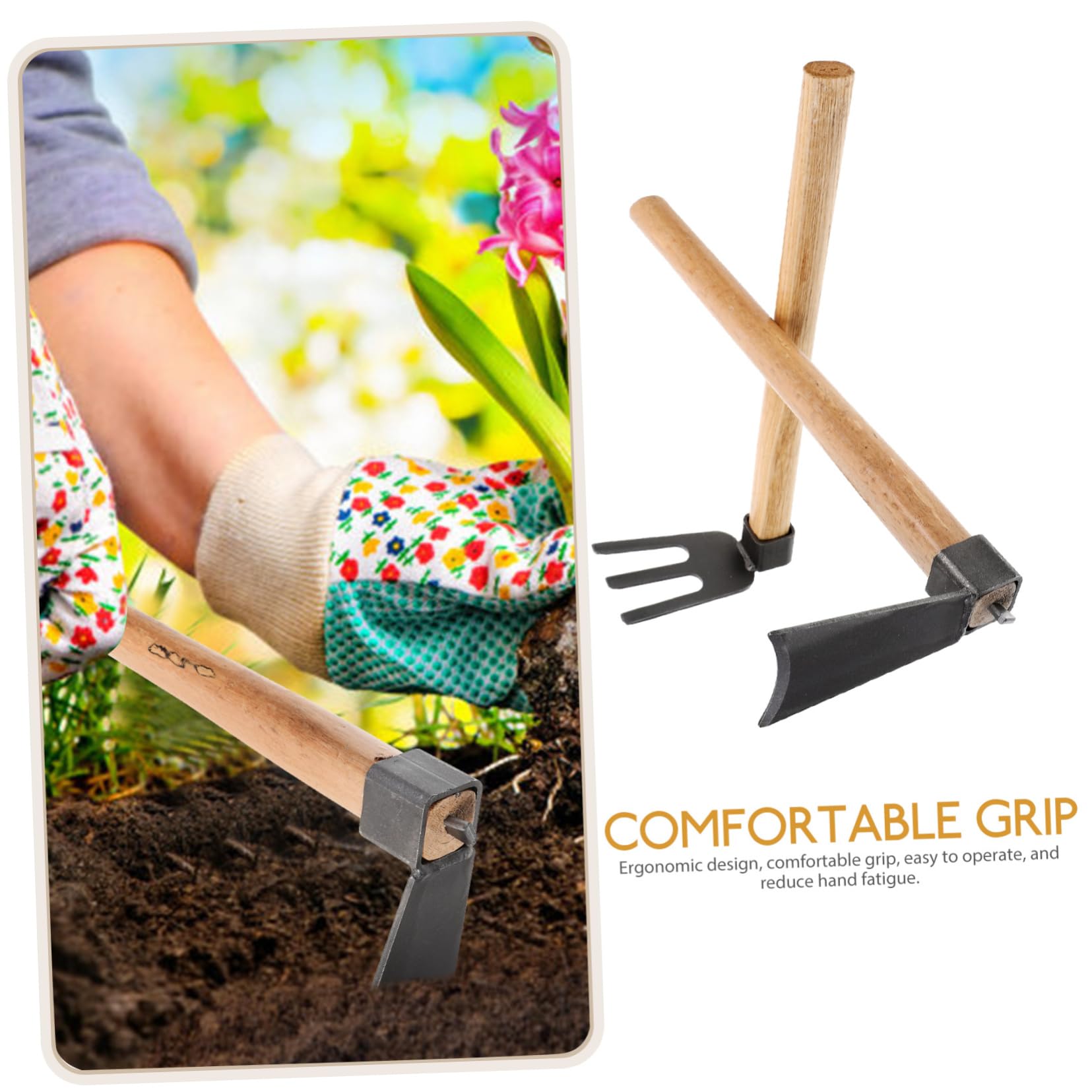 SUPVOX Azada Mango De Madera Herramienta Reutilizable para Desherbar Azada para Cultivo De Hortalizas para Jardinería Casera