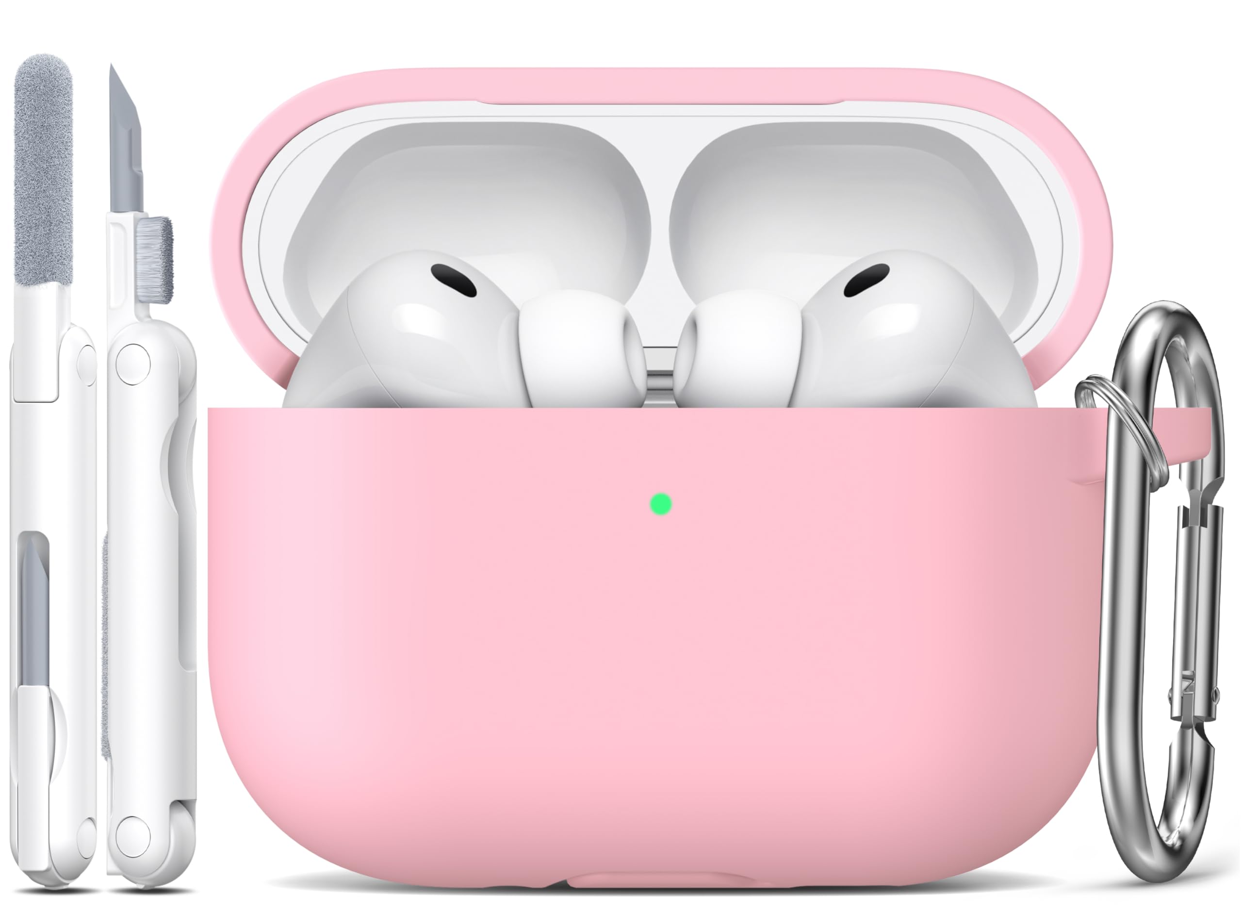 R-fun Funda para AirPods 4 con Kit de Limpieza, Case de Silicona Suave con Llavero, Funda Protectora Completa para Hombres y Mujeres, Compatible con Apple Latest Airpods 4th, Rojo — view 60