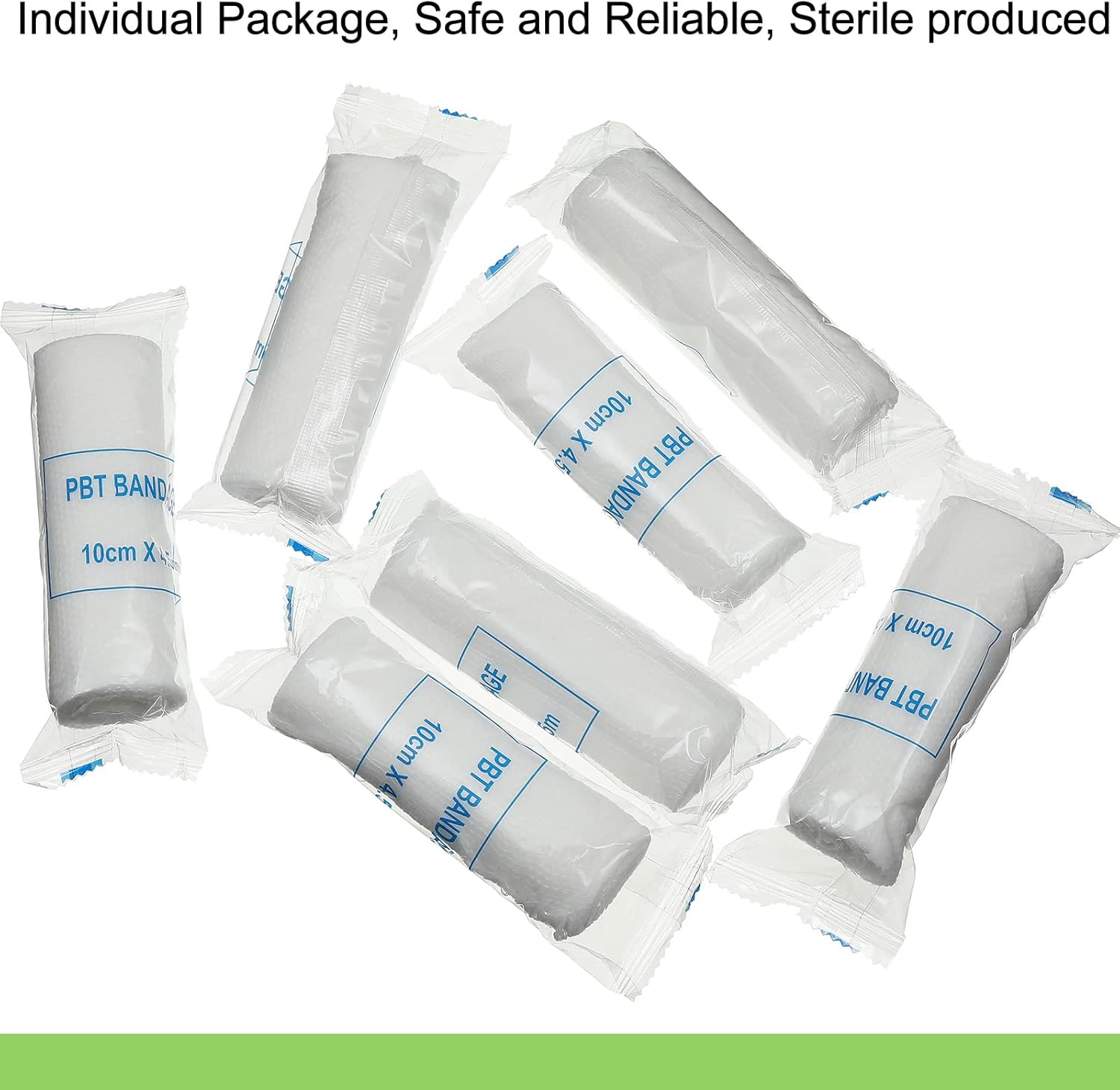 Treela 100 Rolls Gauze Bandage, 4 in x 5 Yards, Elastic Bandages Individual Packaging Non Latex First Aid Pads Breathable Gauze Roll Wrap for Safety Wound Caring and Supplies