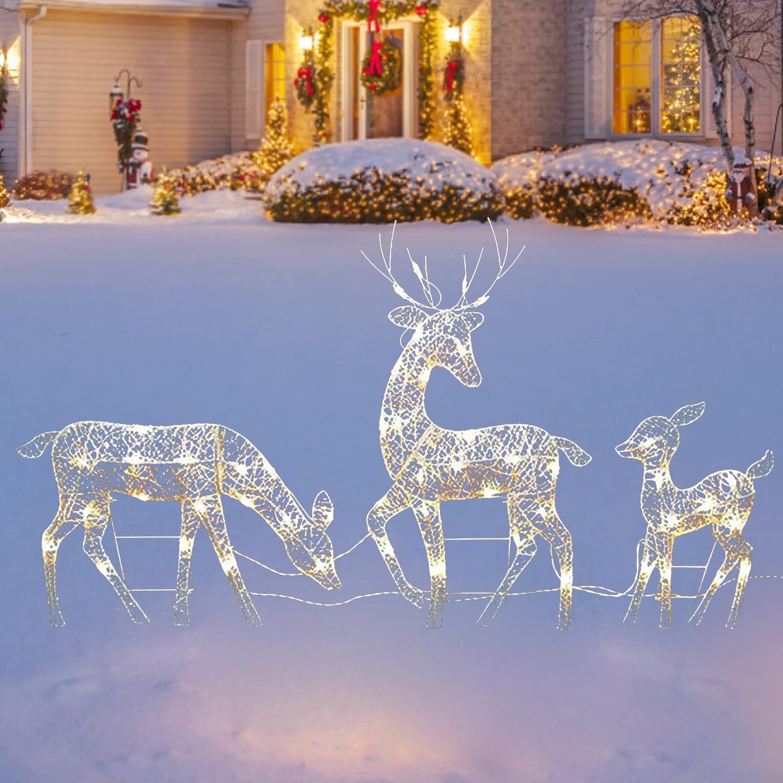 Renne Illuminate Da Giardino, Cervi Natalizi, Renna Di Natale Luminosa Sagoma, Decorazioni Per Esterni Con Renne, Vacanze Resistenti Alle Intemperie, Per Uso In Interni Ed Esterni