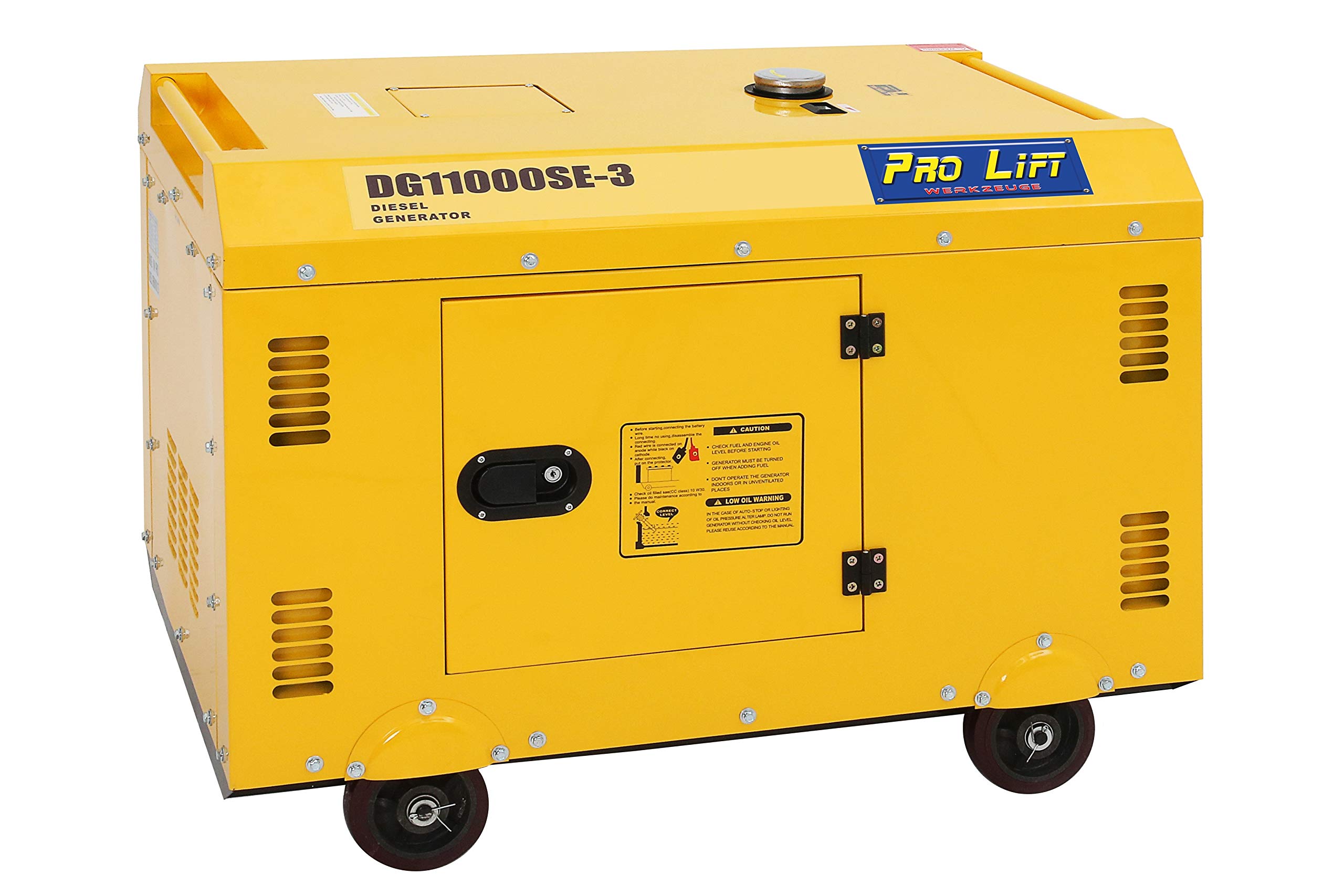 Notstromaggregat 10kVA Super Silent 8000W 230V + 400V Stromerzeuger 4-Takt-Dieselmotor luftgekühlt Stromaggregat Starkstrom Eletro-Starter Generator leise Diesel Notstromaggregat