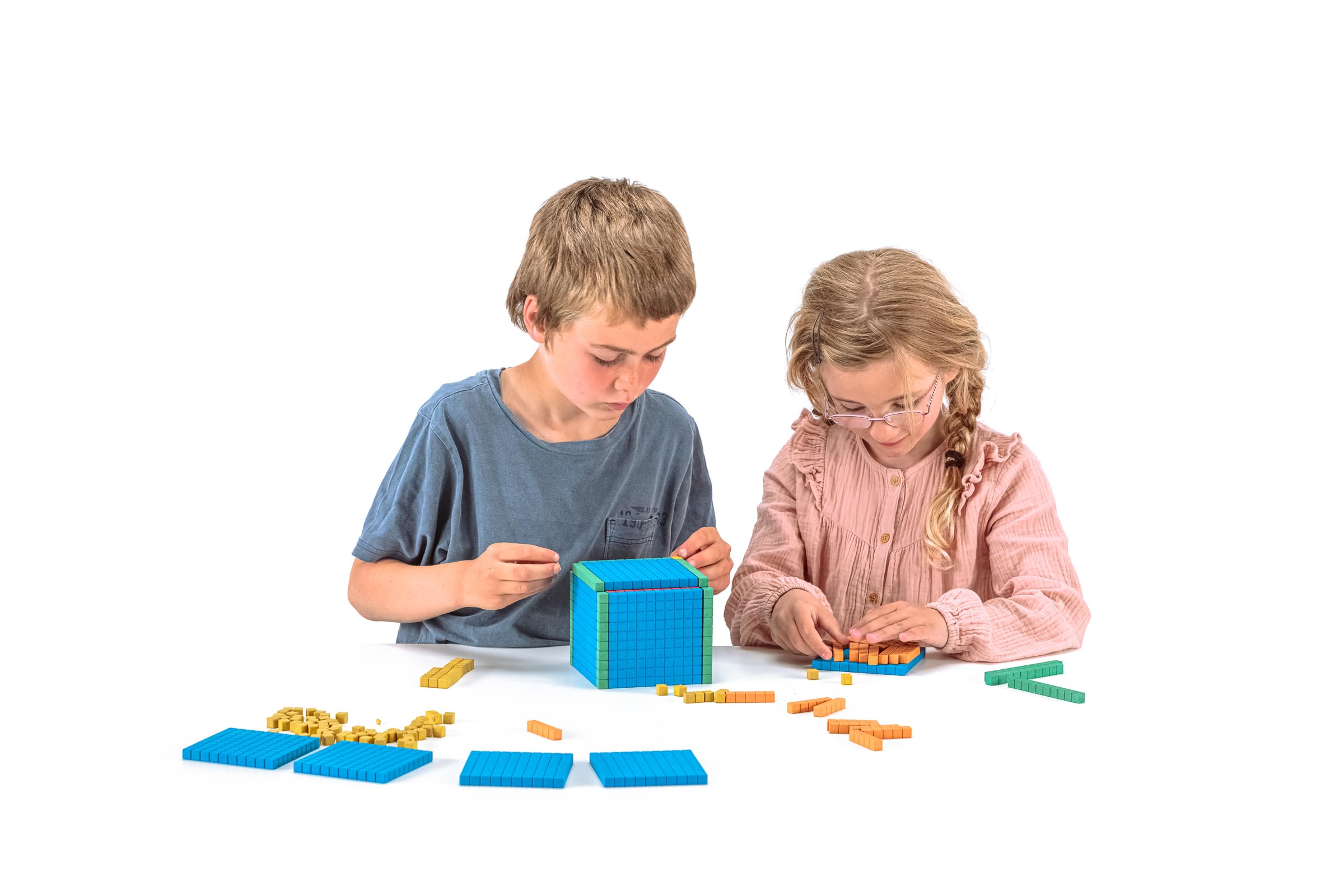 WISSNER® AKTIV lernen - Ensemble de calcul décimal coloré, 121 pièces, en boîte Carton - RE-Wood®