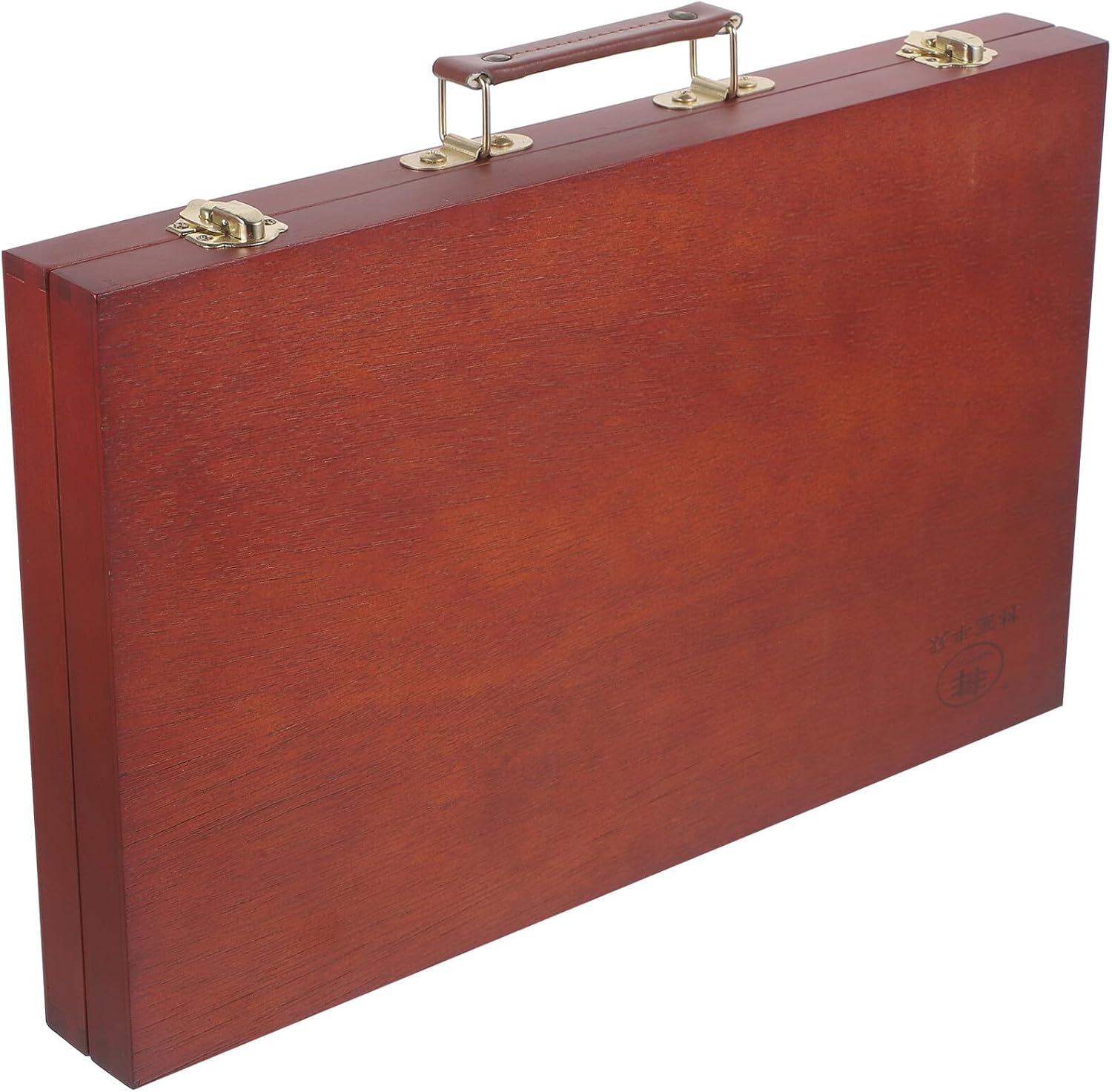 FRCOLOR Wooden Painting Storage Box Handheld Art Supply Case for Watercolor and Oil Pens Portable European-Style Tool Organizer with Smooth Finish and Neat Storage