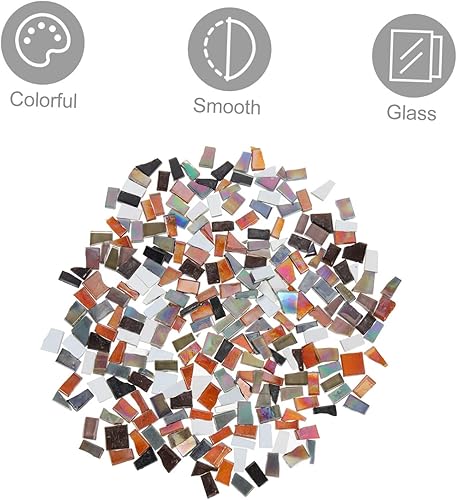 Miniatura 3 de Tofficu 4 unids 1 mosaico de vidrio hecho a mano mosaico mosaico marco de imagen vidrio piedras de mosaico irregulares mini azulejos de mosaico