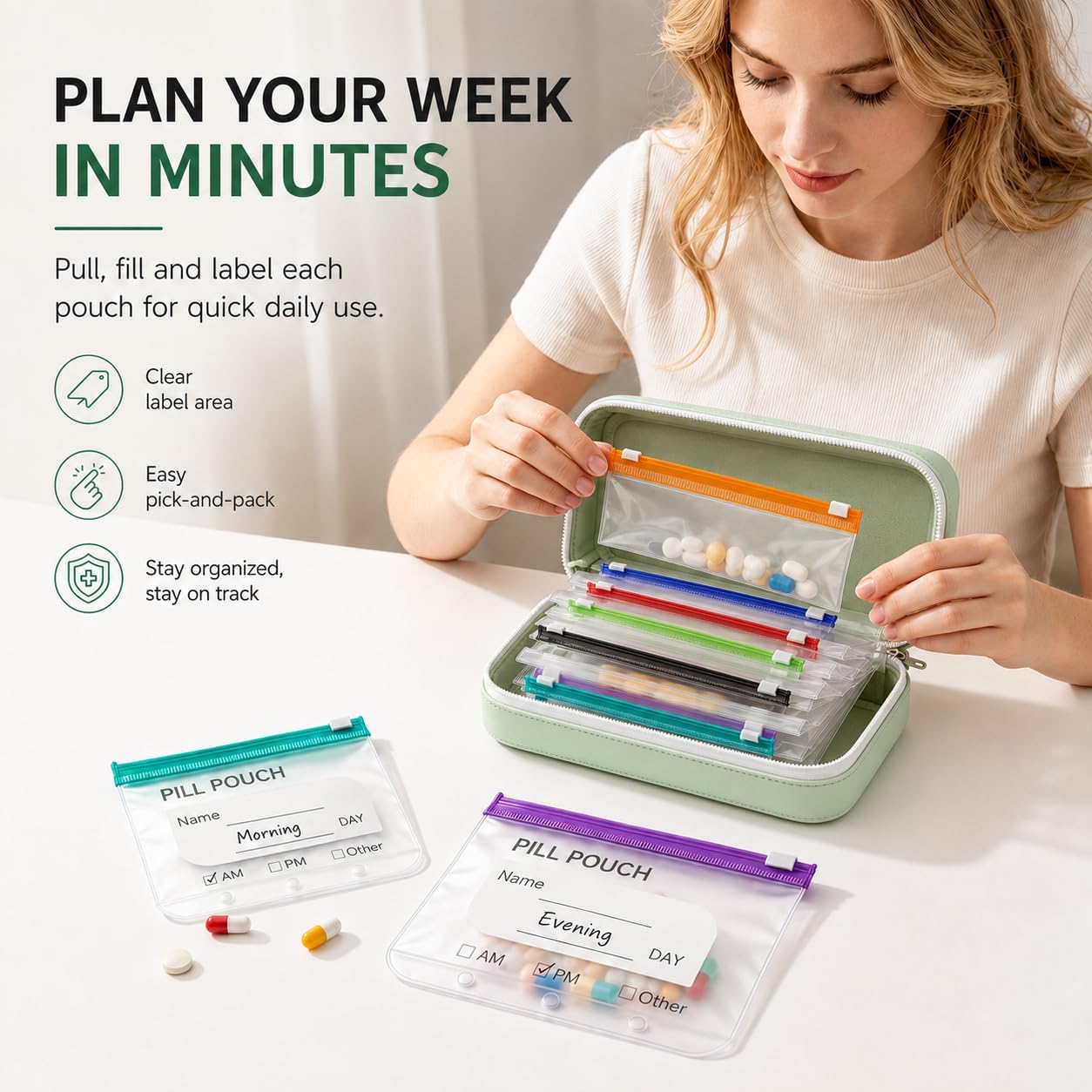 A8 Waterproof Pill Pouch Travel Organizer Medicine Case Container