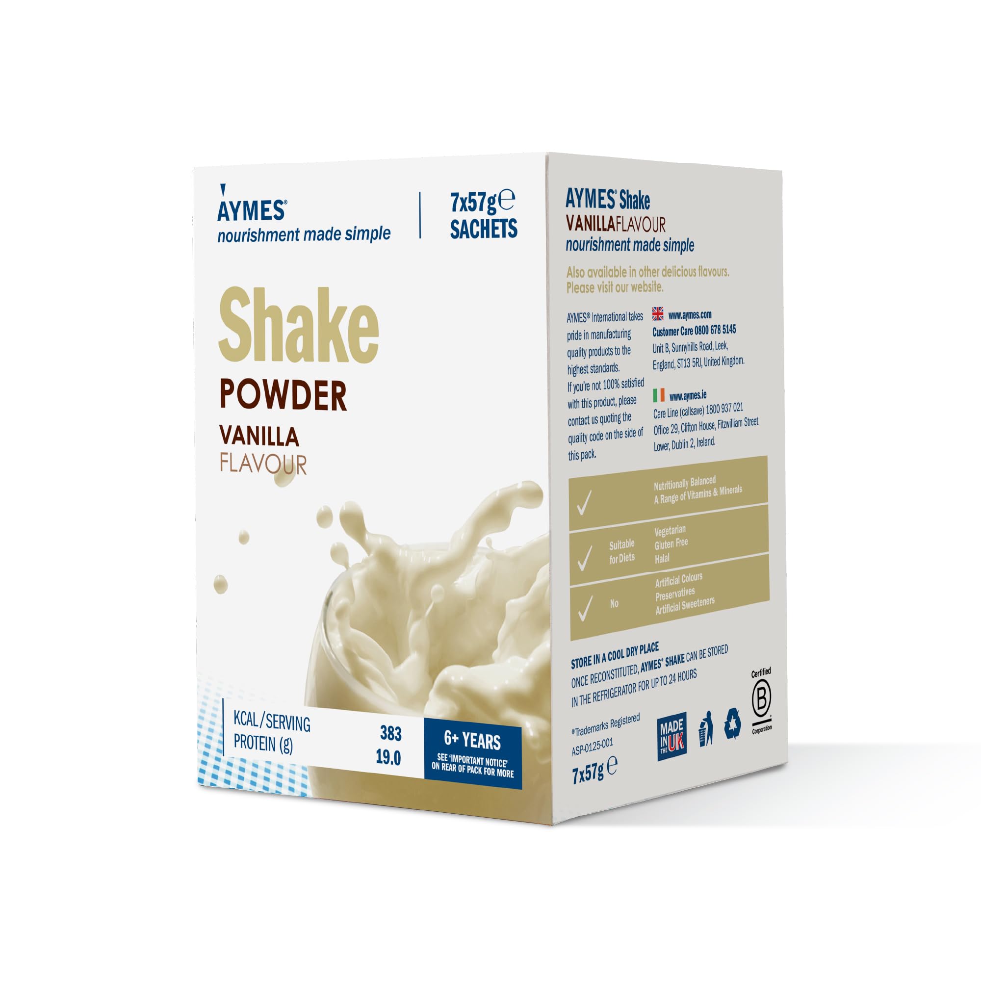 High Protein Nutritional Powder Shakes - Vanilla - 42 Servings - Milkshake-Style Drink Mix - Gluten Free, Vegetarian, Halal & Kosher Suitable - For Ages 3+ and Adults