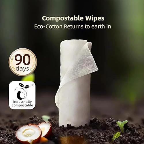 Miniatura 8 de Winner Toallitas secas 100% algodón, toallitas para bebé certificadas por USDA, 100 unidades, suaves y suaves, hipoalergénicas y sin perfume para