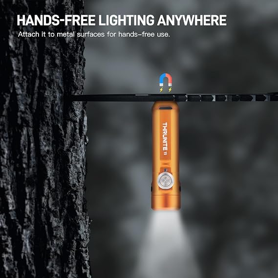ThruNite Ti Mini Keychain Flashlight USB-C Rechargeable 650 Lumens (Orange)