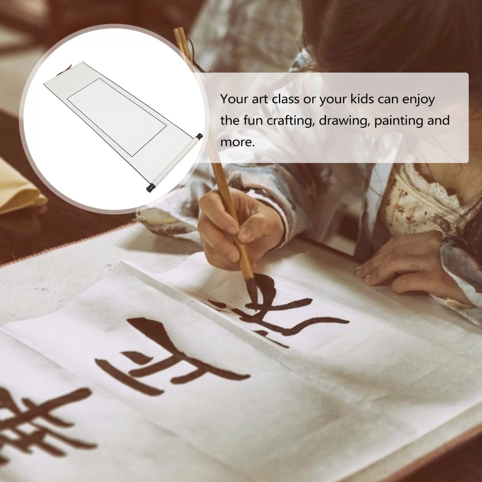 Amazon.co.jp: EXCEART 掛け軸 無地 書道用紙 46.85X6.30インチ 中国