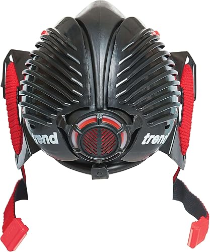 Miniatura 3 de Trend Máscara antipolvo Air Stealth, media máscara con filtros HEPAC gemelos reemplazables para carpintería, construcción y construcción, SM (los