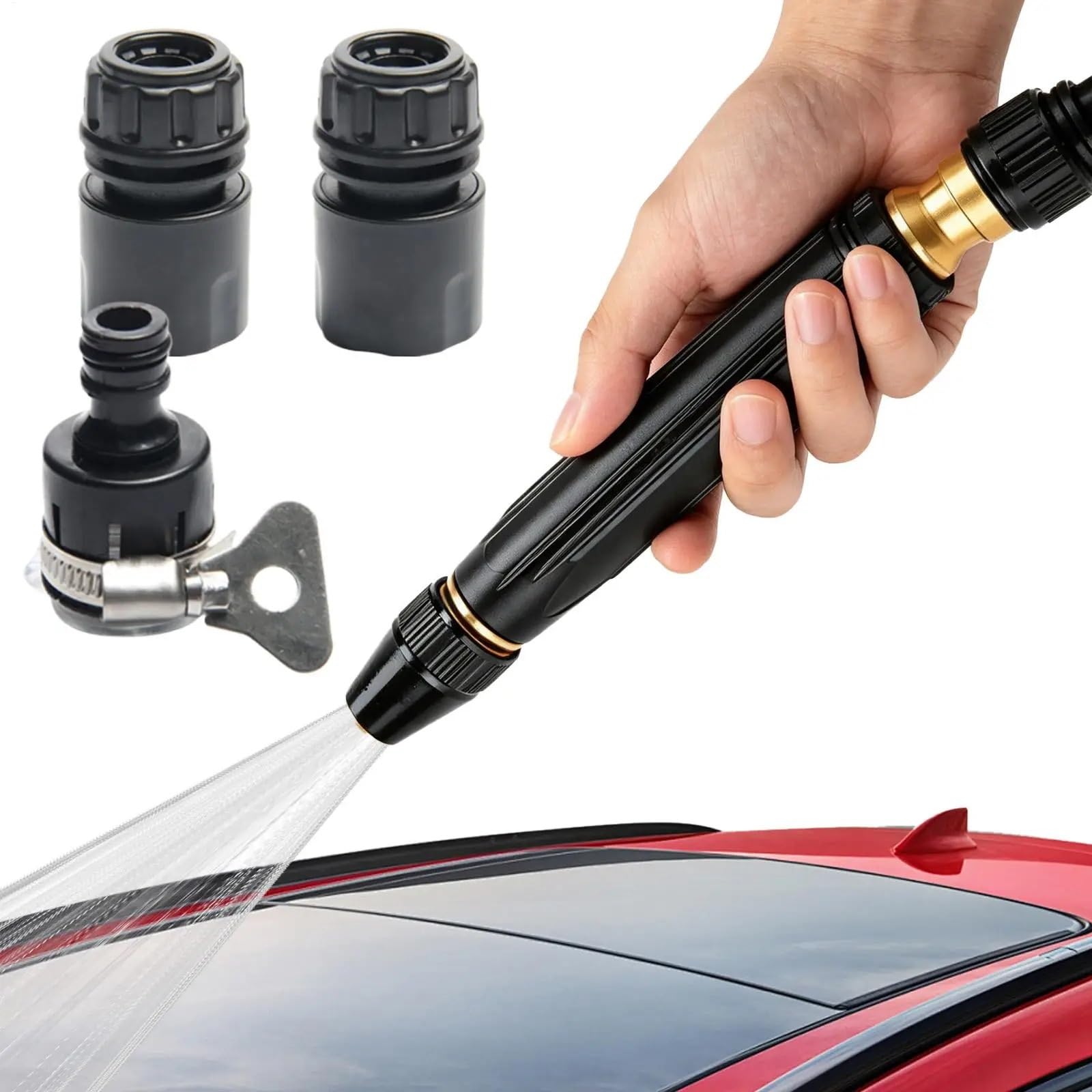 Lcvzxcfkx 01 High Pressure Water Hose Nozzle Quick Connect Sprayer Head Adjustable