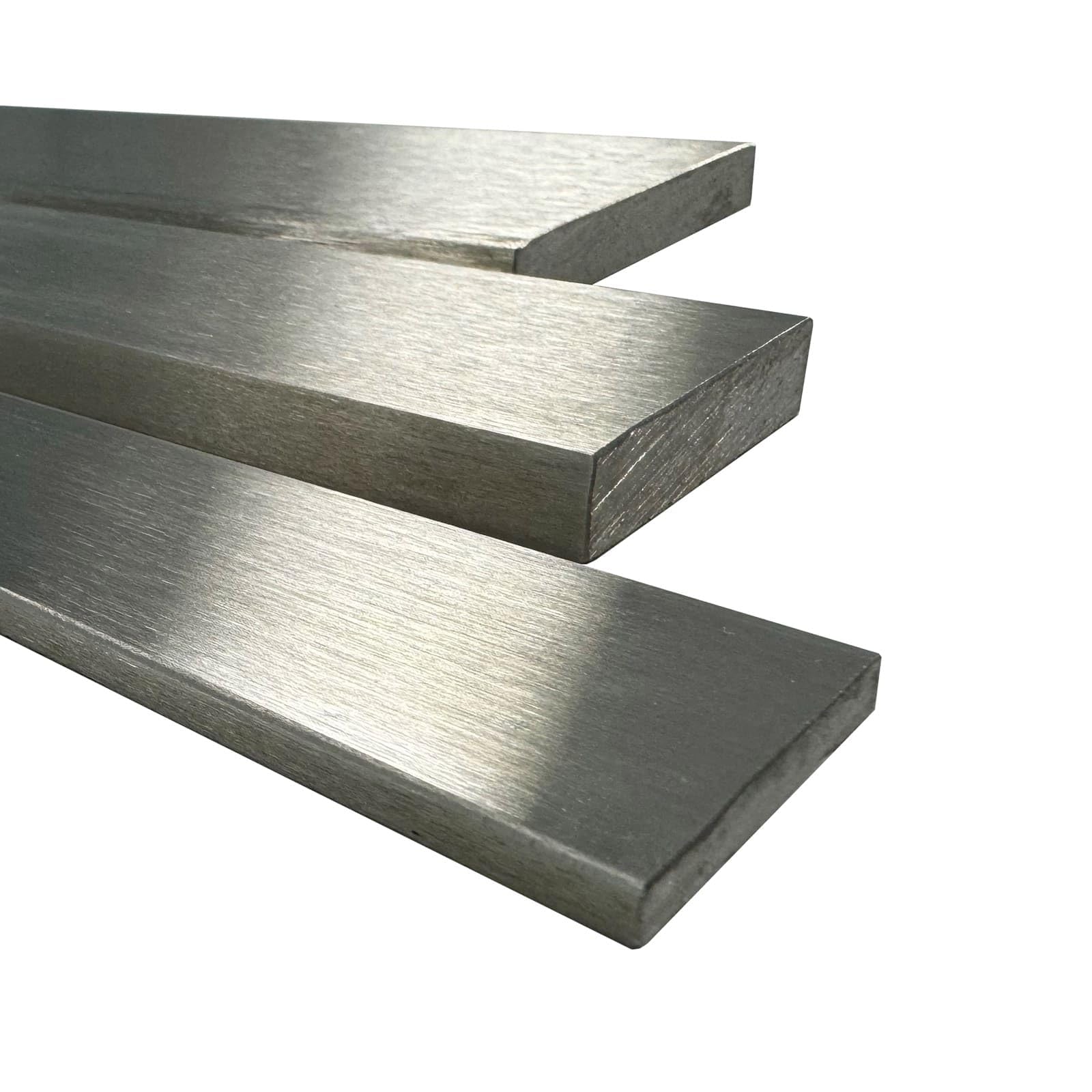 Blech + Profil Edelstahl Flachstahl K240 geschliffen 20x6mm Flacheisen 1.4301 2000mm / 200cm / 2m Stab satiniert Zuschnitt Innen & Außen DIY
