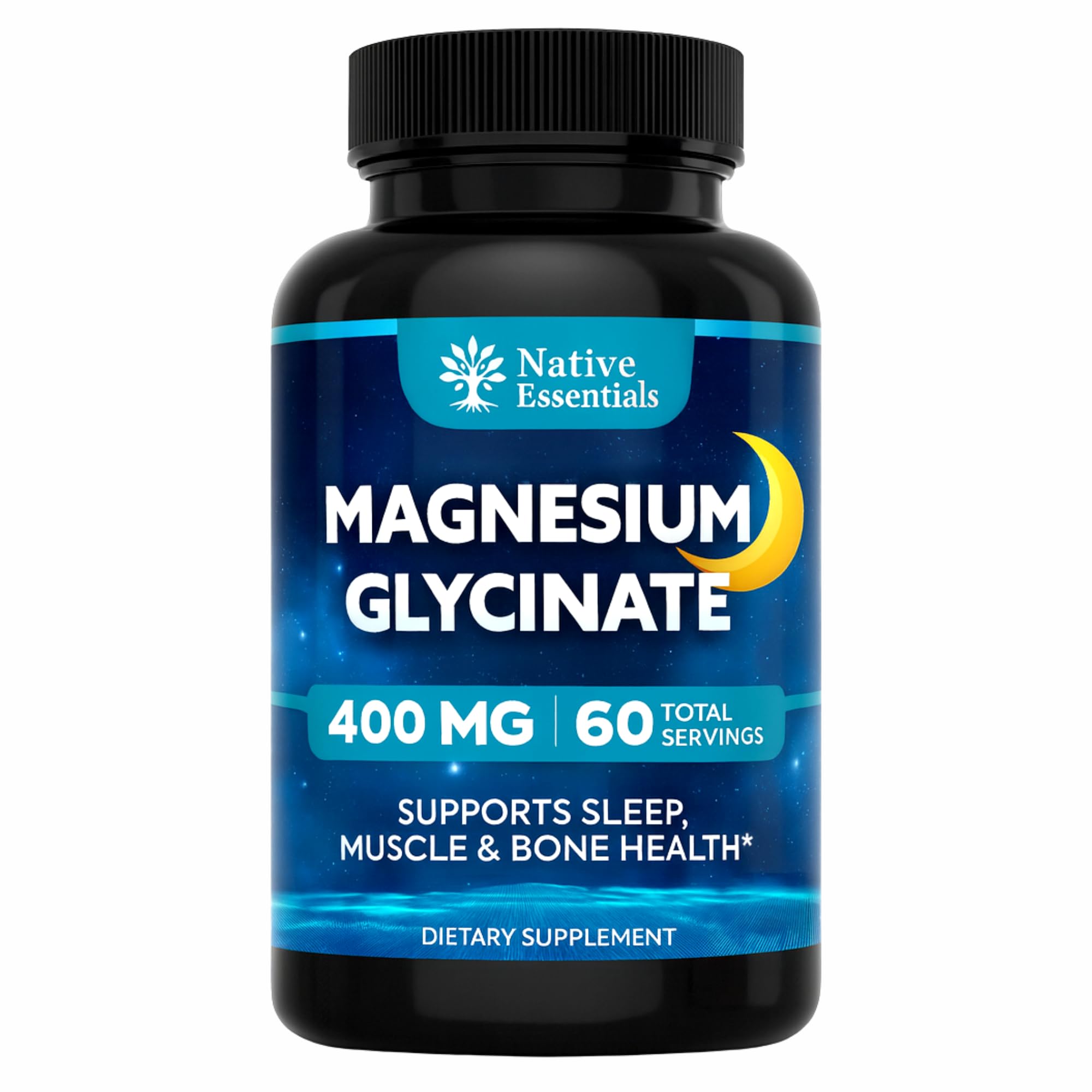 Magnesium Glycinate 400mg - High Absorption Sleep Muscle Heart Health Support - 120 Capsules 120 Count (Pack of 1)