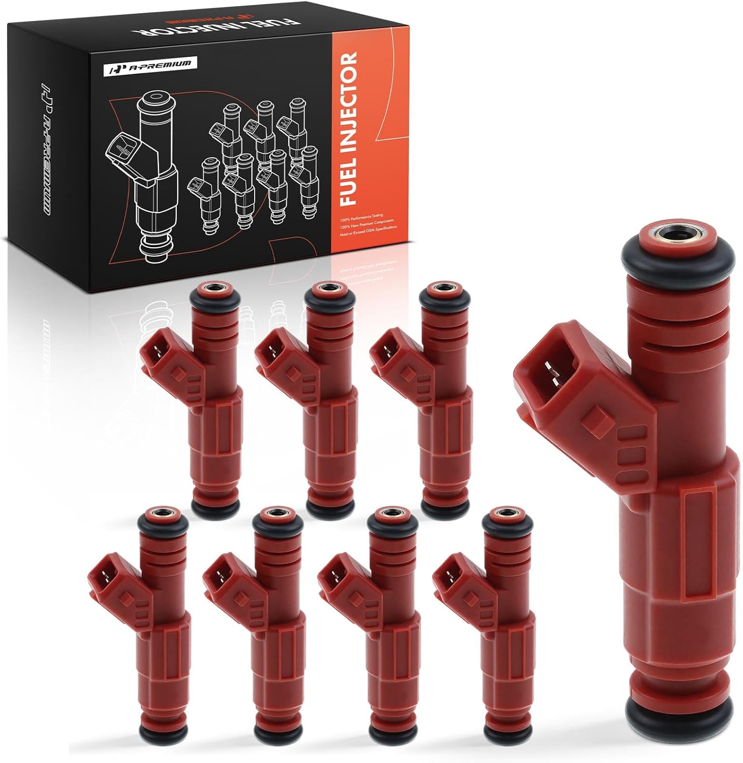 A-Premium Fuel Injectors Compatible with Ford Thunderbird 1989-1993 & Mercury Cougar 1989-1990 3.8L, Gas, Set of 8, Replace# 0280150945, E9SZ9F593A