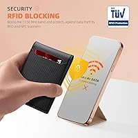 Vista 50 de RUNBOX - Carteras delgadas para hombre, cartera de piel con pinza para el dinero, cartera de bolsillo frontal con bloqueo RFID, tarjetero Negro