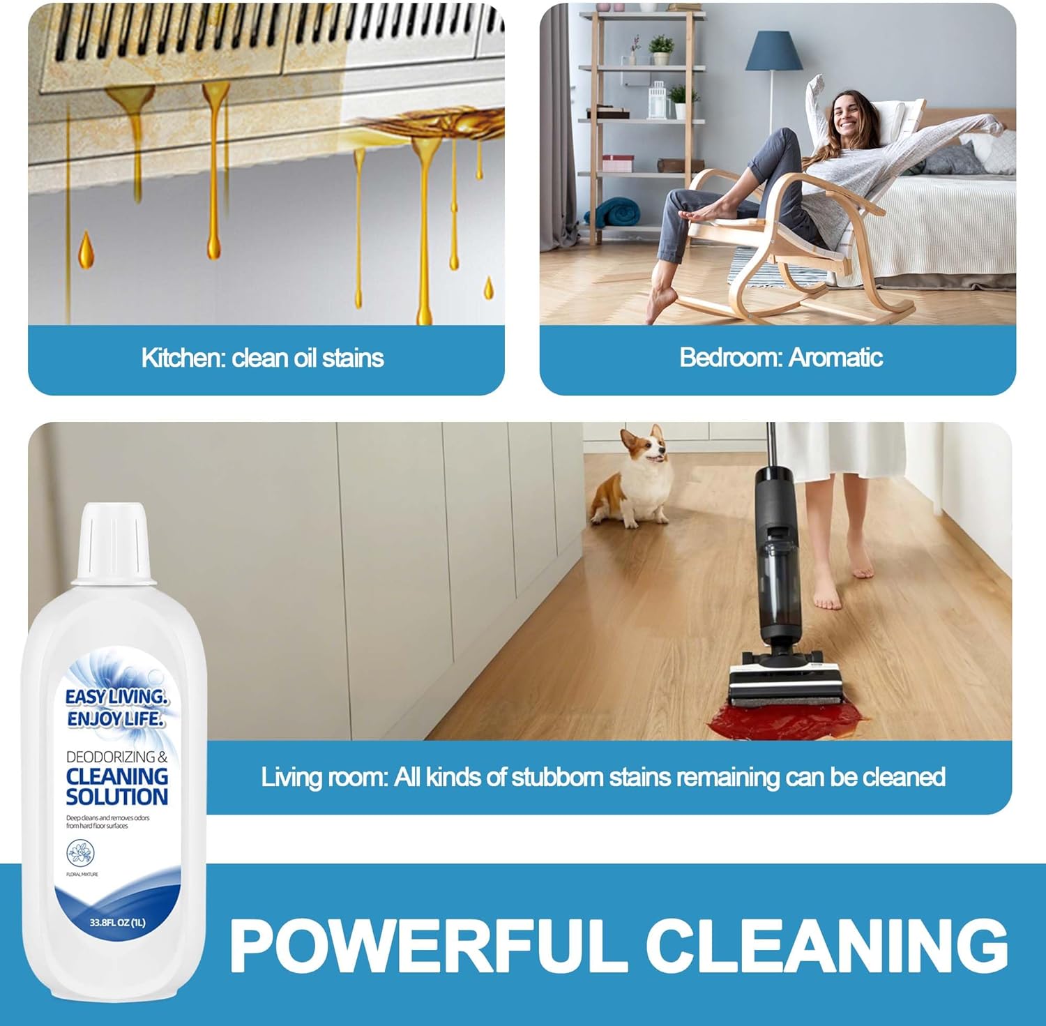 2L Hard Floor Cleaning Solution for Tineco iFLOOR Series - FLOOR ONE S3 S5 S6 S7 Series, Deep Cleaner for Floors, Child and Pet Friendly, Cleaner Refill for All Wet Dry Vacuum Mop(33.8 OZ*2)
