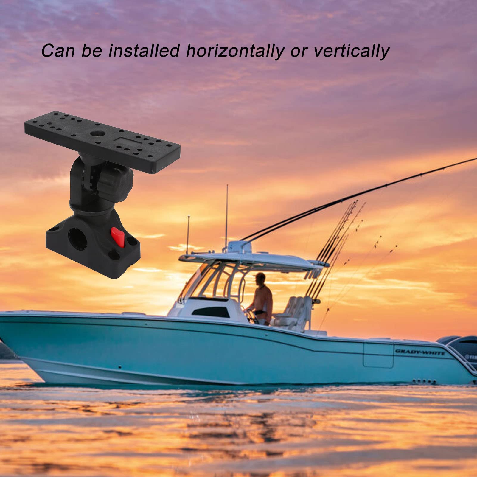 Base Di Montaggio Universale Per Fish Finder - Supporto Girevole 360° In Nylon E Acciaio Inox - 2