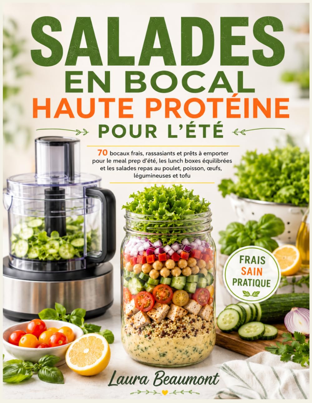 SALADES EN BOCAL HAUTE PROTÉINE POUR L’ÉTÉ: 70 bocaux frais, rassasiants et prêts à emporter pour le meal prep d’été, les lunch boxes équilibrées et ... poulet, poisson, œufs, légumineuses et tofu