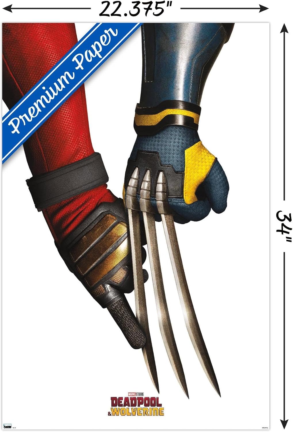 Trends International Marvel Deadpool & Wolverine - Claws Teaser One Sheet Wall Poster, 34L x 22.4W, Premium Unframed Version