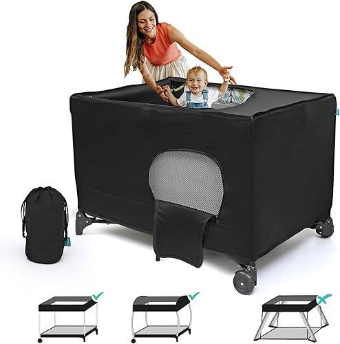 Brolex - Cubierta de mini cuna para cunas de viaje portátiles corrales tienda de red elástica y transpirable y sombra para siestas en interiores o