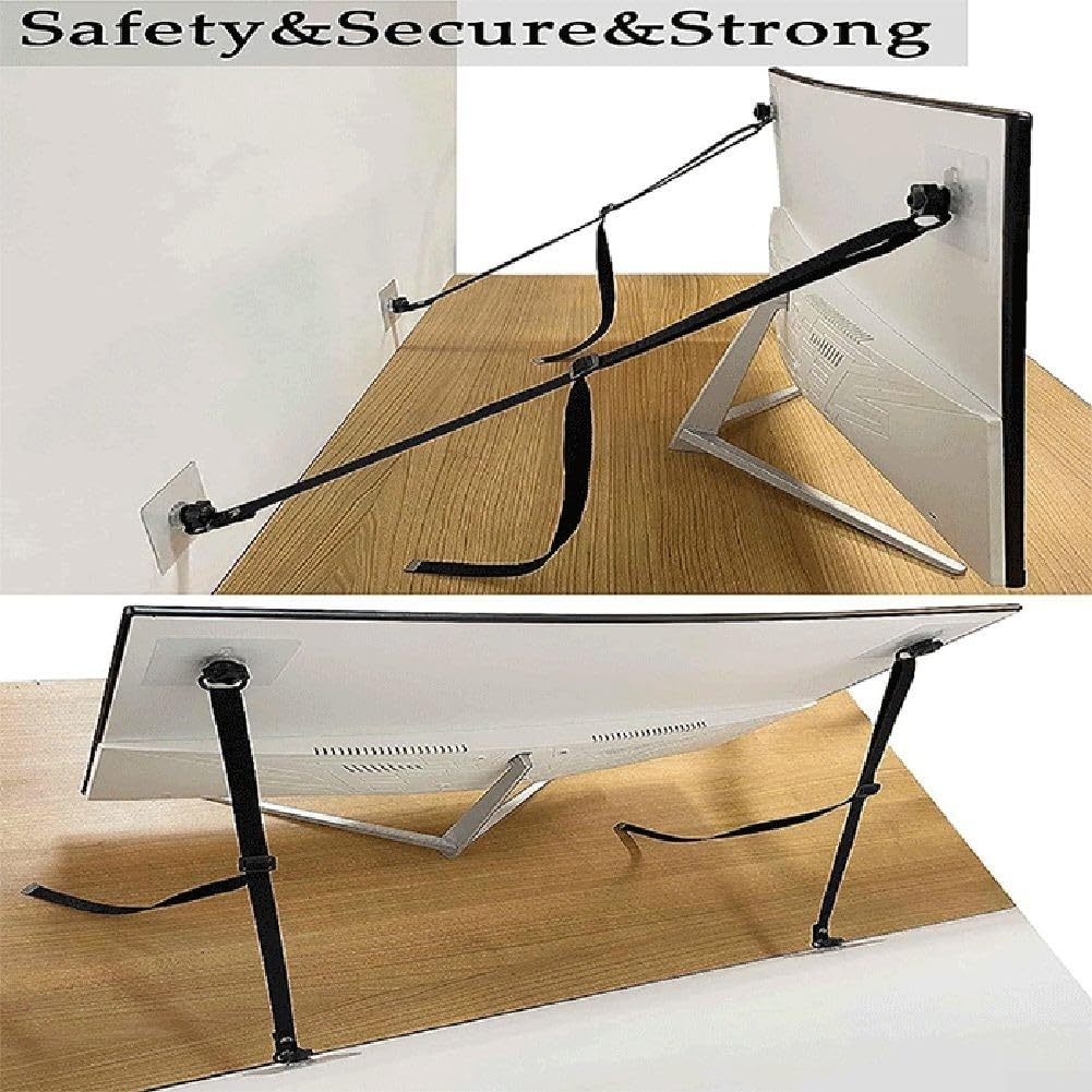 Lot De 2 Sangles Anti-Basculement Meubles/TV - Réglables, Support 100kg, Fixation Murale Sécurisée Pour Enfants