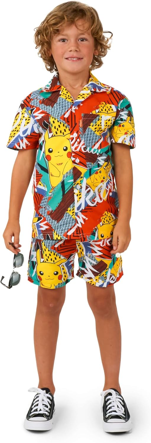 Opposuits Boys Summer Set - 2 Piece Beach Wear Set - Shorts and Shirt Set