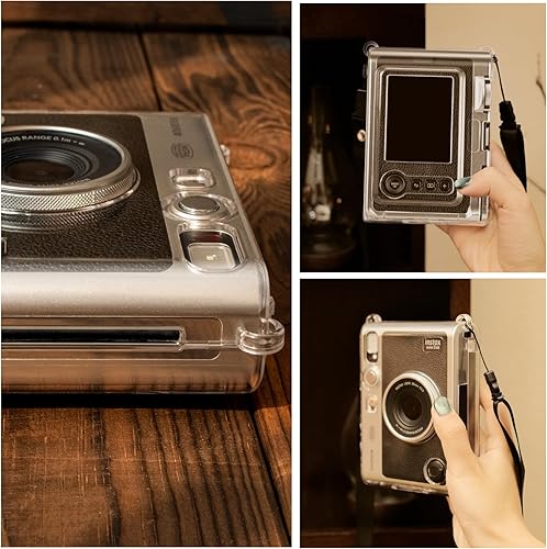 Miniatura 8 de Rieibi Funda protectora transparente para cámara instantánea Fujifilm Instax Mini Evo, funda rígida con correa para el hombro