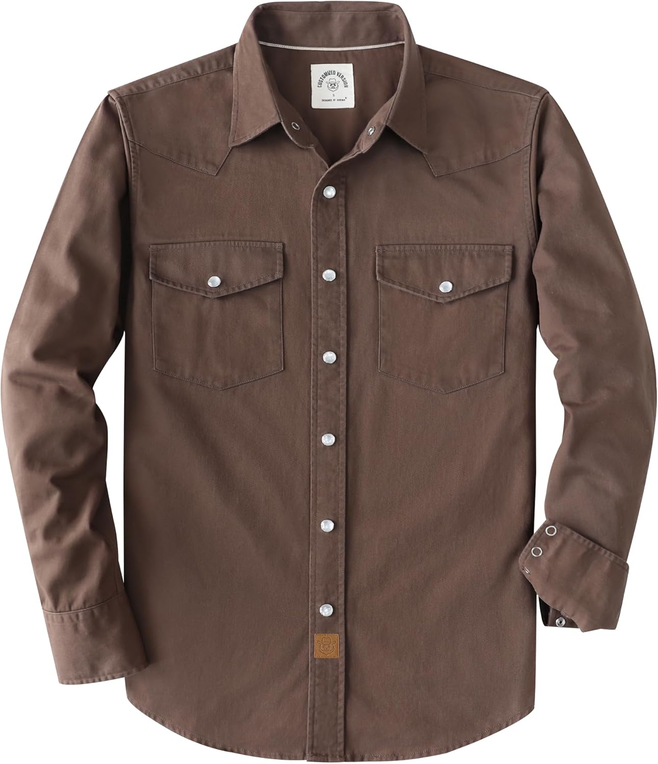 Dubinik® Long Sleeve Pearl Snap Shirts for Men Western Cowboy Shirt Casual Work Button Down with Pockets Comfortable Fit