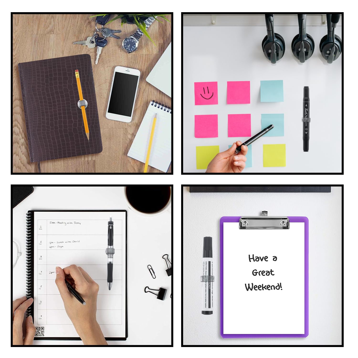 10 Clip Portapenne Magnetiche | Girevoli 360° | Per Lavagna, Frigorifero E Ufficio - Foto 13