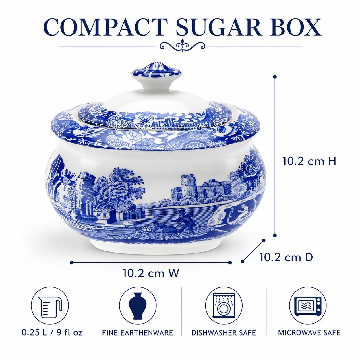 Amazon.com | Spode Blue Italian Covered Sugar Bowl - 9oz