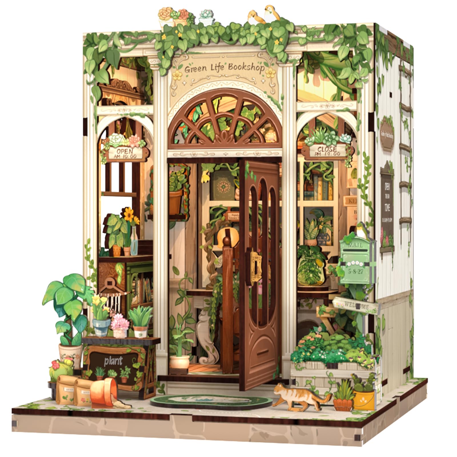Fsolis Book Nook Kit Green Life Bookshop