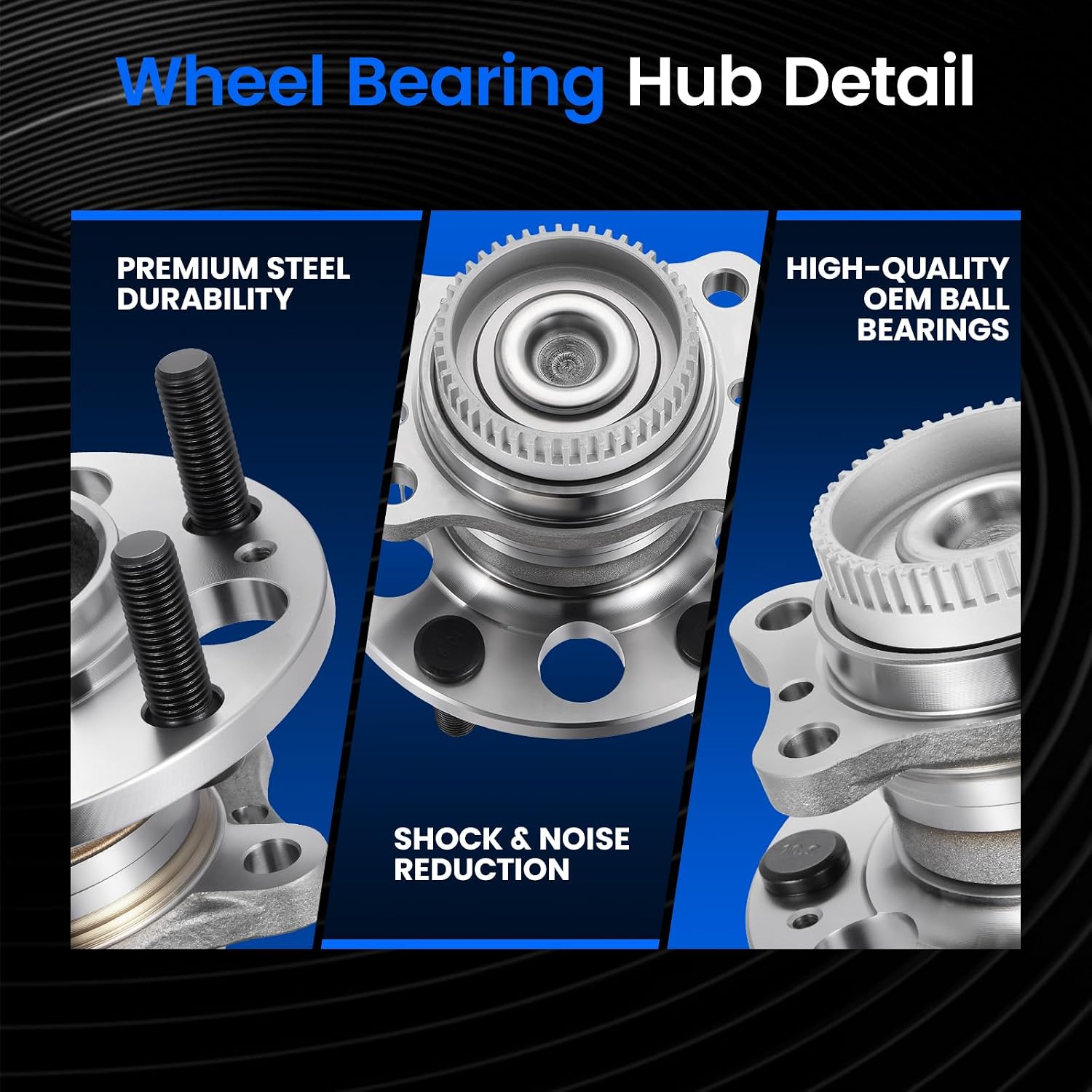 512492 Rear Wheel Bearing and Hub Assembly Compatible with Hyundai Elantra 2011-2016 1.8L, for Veloster 2012-2017 1.6L, Compatible with Kia Forte Forte5 2014-2018 2.0L, 2PCS