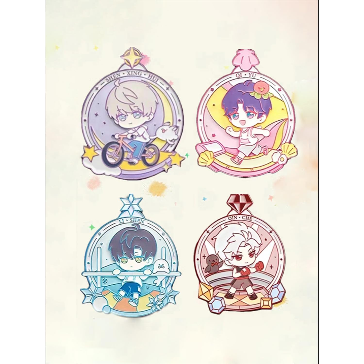 Amazon.co.jp: 恋と深空 グッズ バッジ シン セイヤ レイ ホムラ 徽章