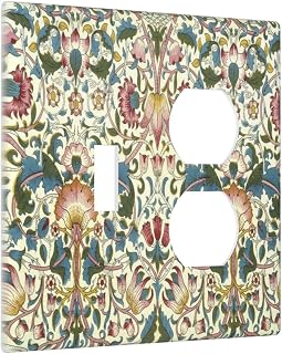Decorative Outlet Covers Morris Vintage Floral Strawberry Birds Botanical 2 Gang Wall Plate Single Toggle Duplex Combo Light Switch Plate Covers Jumbo Dual Electrical GFCI Switch Cover Plate
