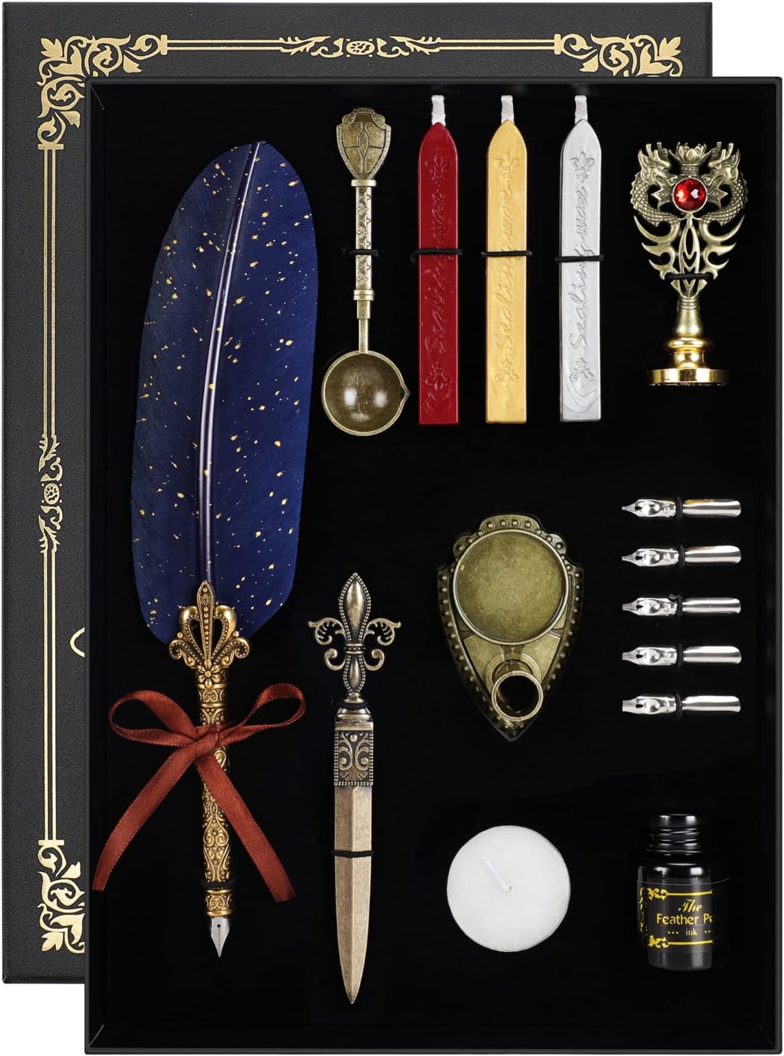 Karhood Quill Pen and Ink Set Feather Calligraphy Dip