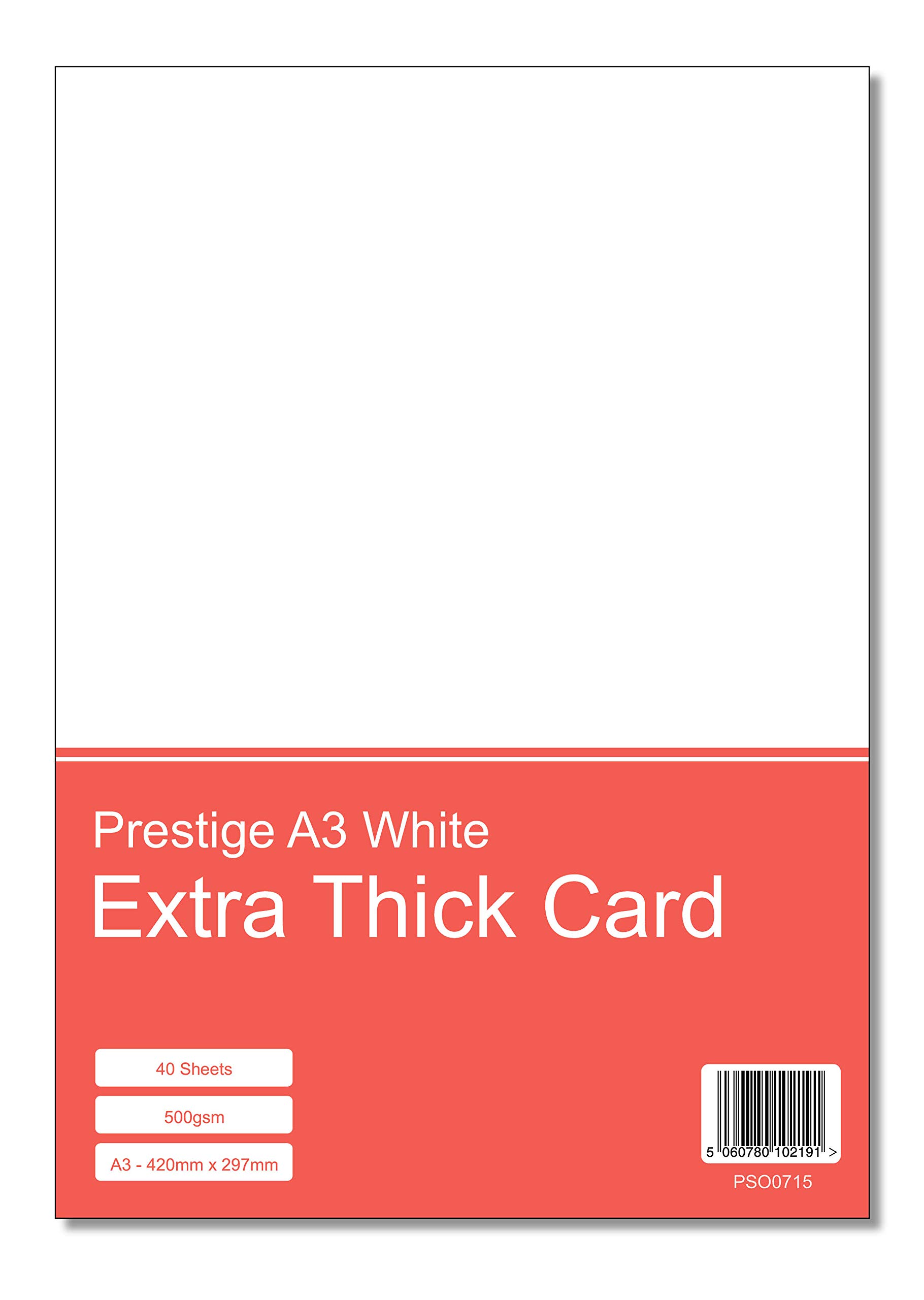 Prestige Premium Super Thick A3 White 500gsm Craft Card - Extra Thick Crafting Card (Pack of 40 Sheets)