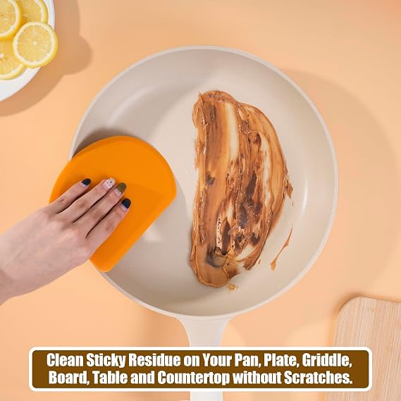 Silicone Dough Scraper with Metal Core Flexible Bowl Scraper Bread Baking