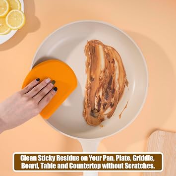 Silicone Dough Scraper with Metal Core Flexible Bowl Scraper Bread Baking