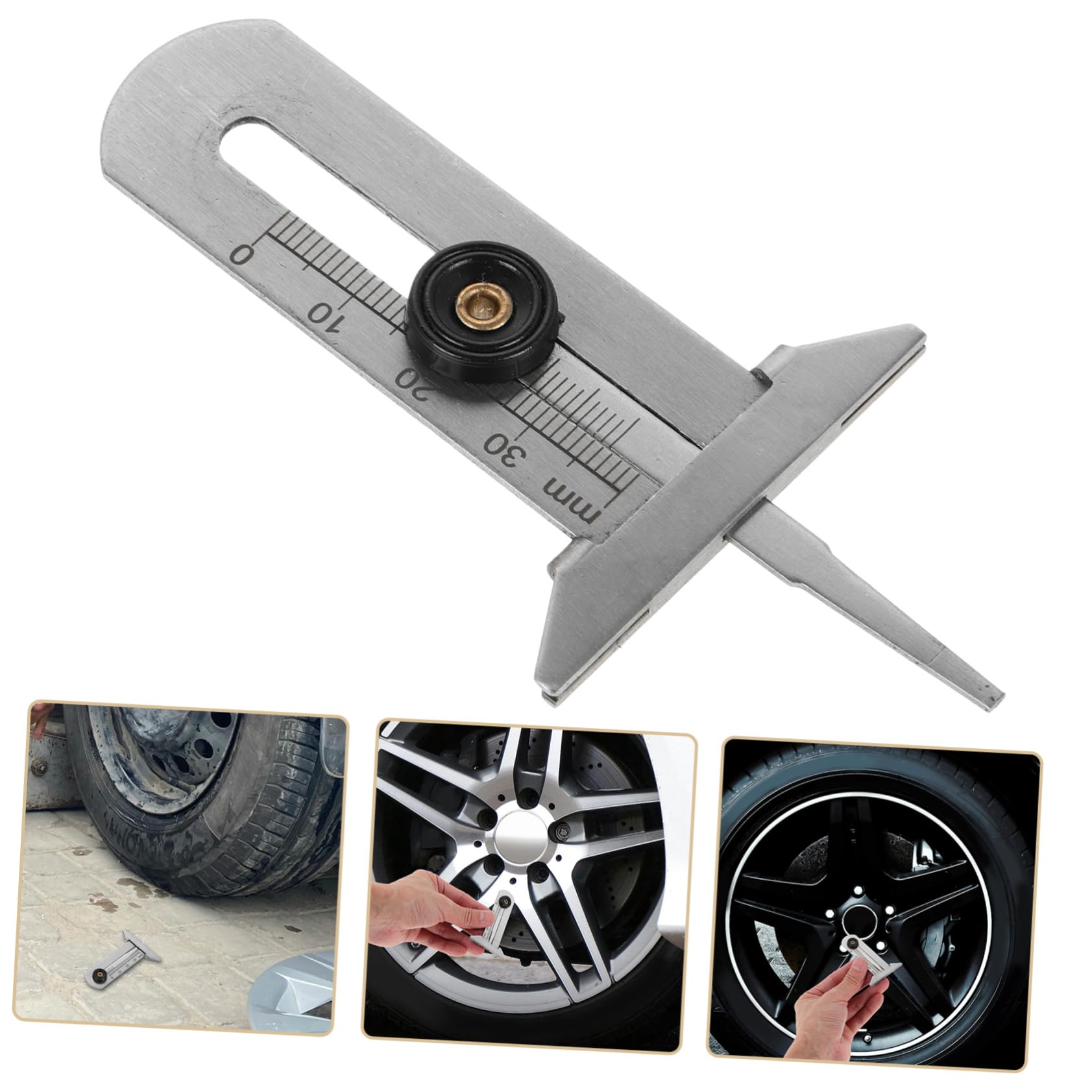 Ciieeo Profondimetro per Pneumatici in Acciaio Inossidabile 0-30 Mm Strumento Misurazione Precisa per Auto e Camion Design Compatto e Portatile