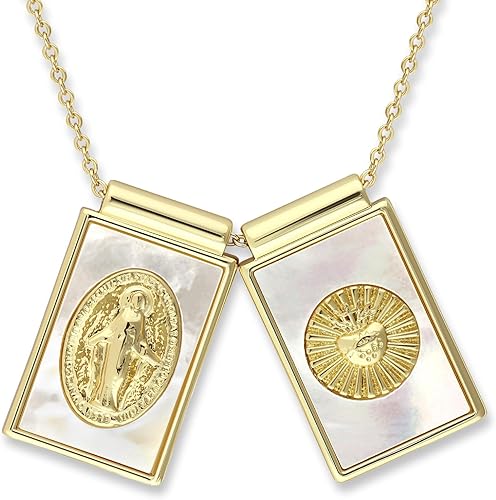 Scapulars Catholic Necklace - Miraculous Medal Necklace for Women - Miraculous Medals Catholic - Virgin Mary - Escapularios Catolicos - Sacred Heart