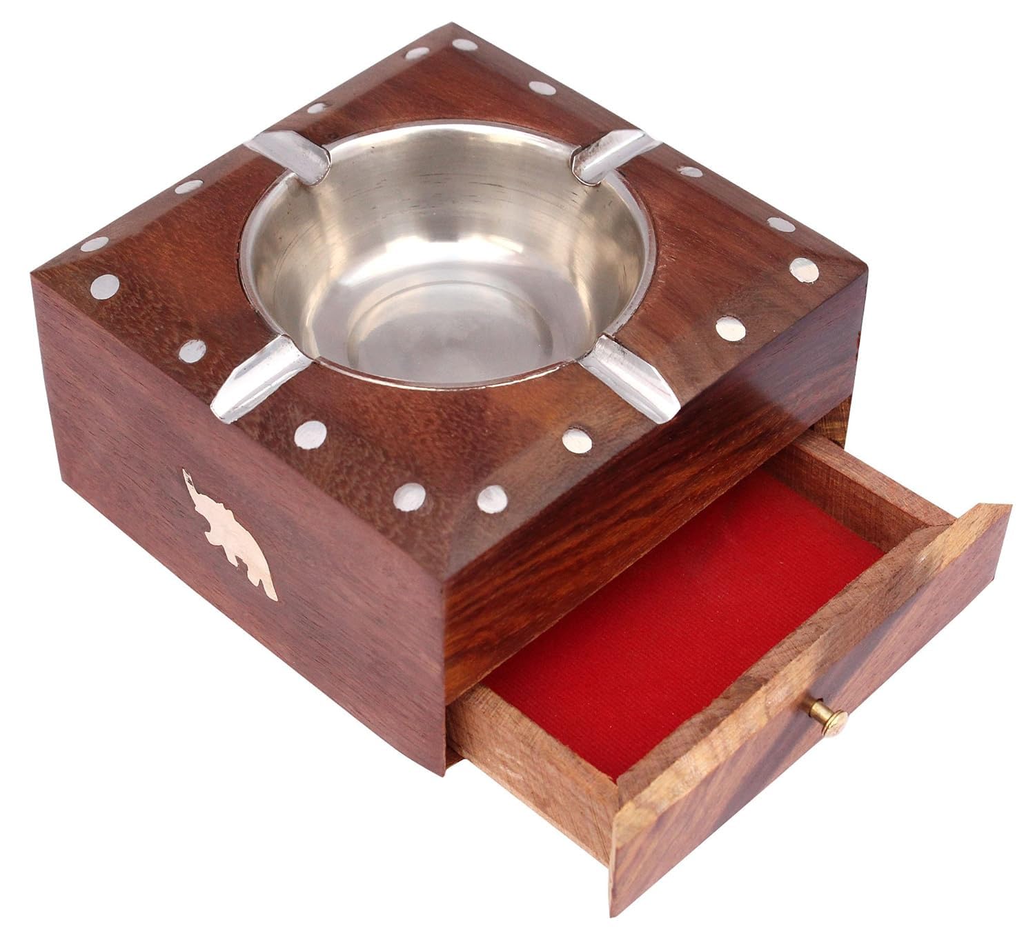 Wooden Handmade Ashtray with Cigarette Holder 4 Slots for Home Office Car-picture-23