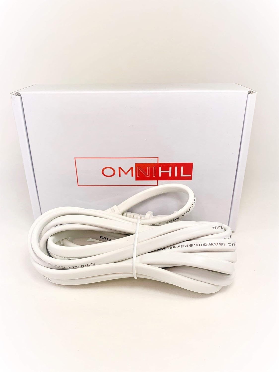 [UL Listed] OMNIHIL White 10FT Long AC Power Cord