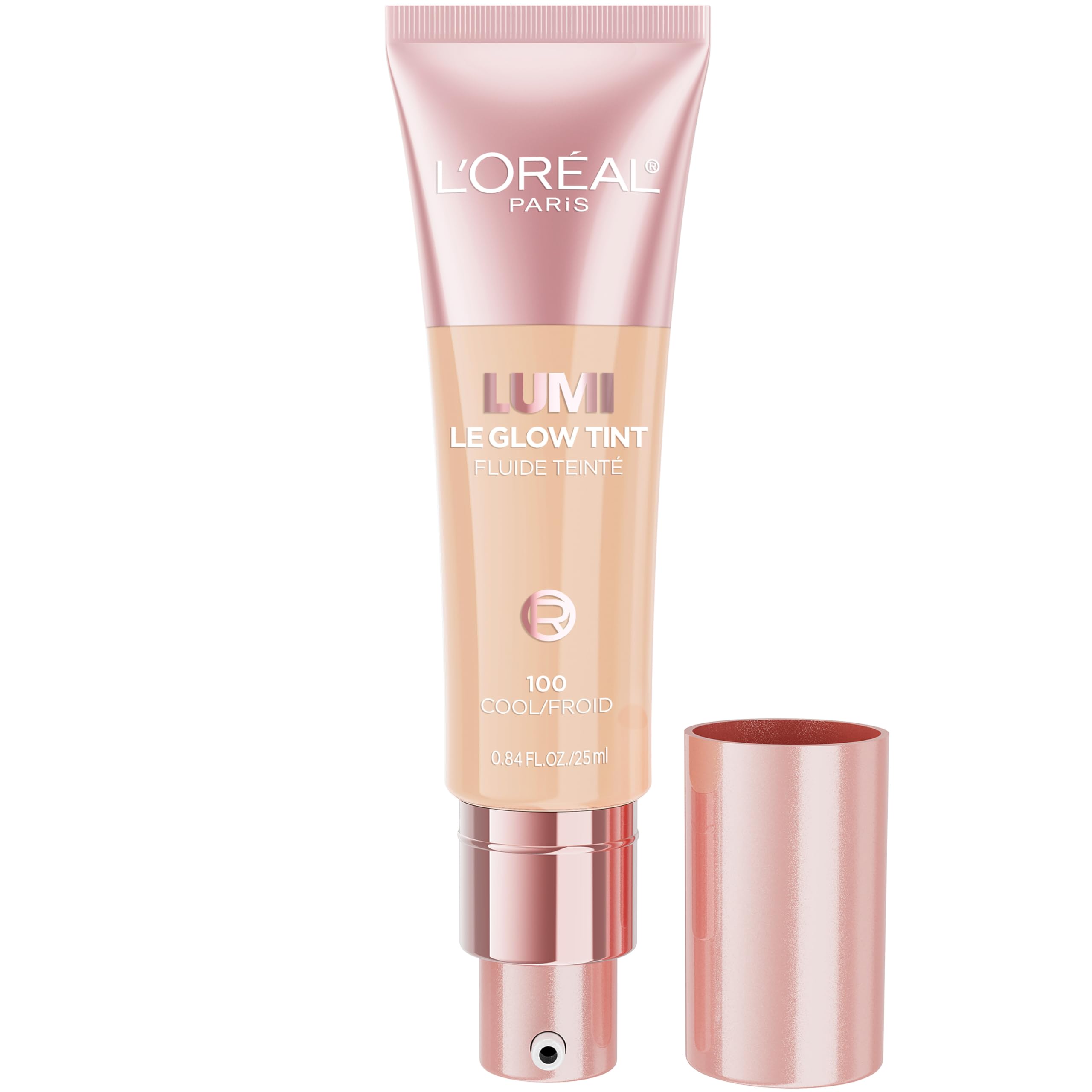 LOreal Paris Lumi Le Glow Skin Tint Lightweight Water-Based Tinted Serum with Foundation-Like Coverage Glow Illuminator Cool 100