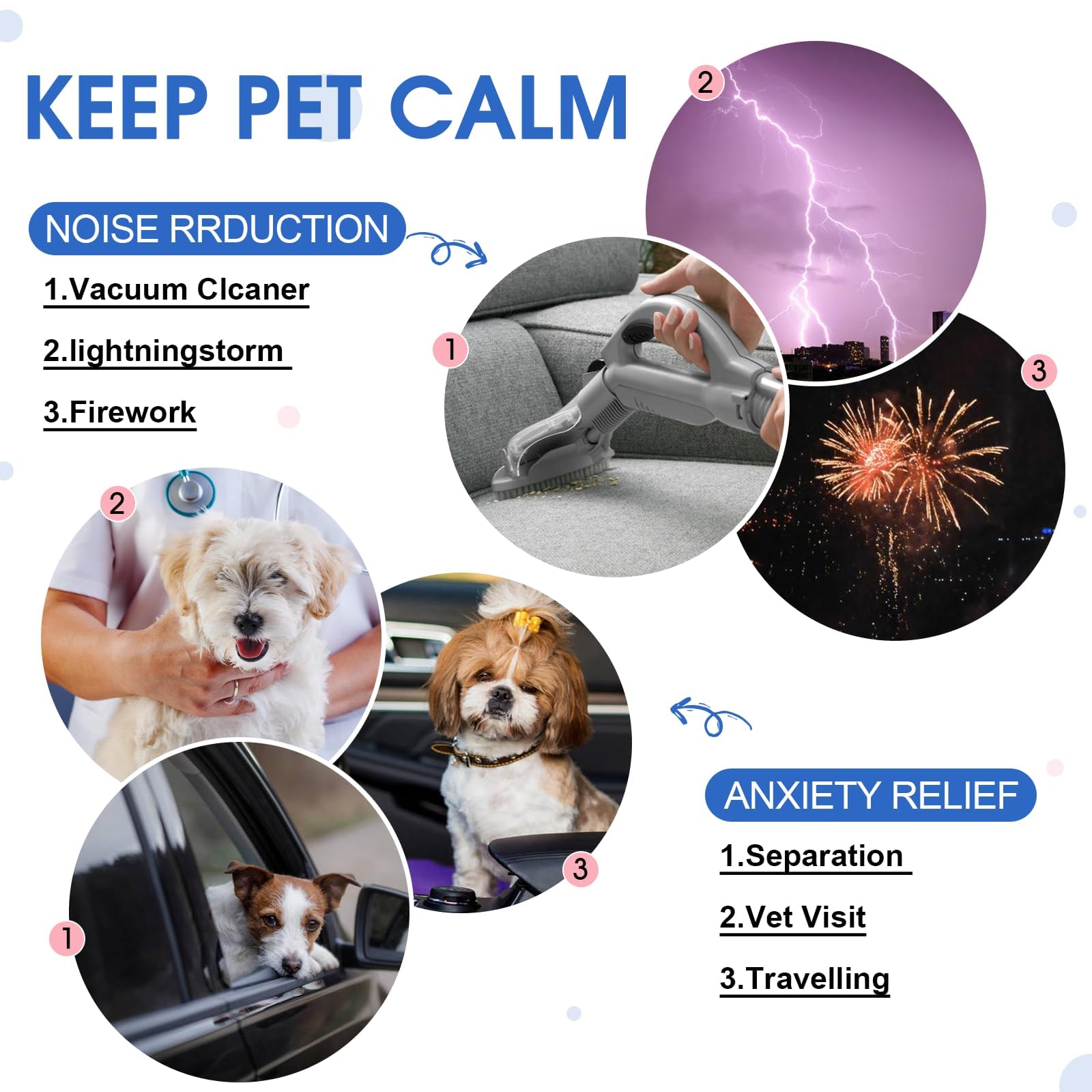 Condition photo showing New/Like New for Separation Anxiety Vest for Medium Dogs-L | Lightweight Adjustable Fireworks Calming Shirt,Beagles Anxiety Relief Wrap for Party Celebration,Sound,Storms,Purple